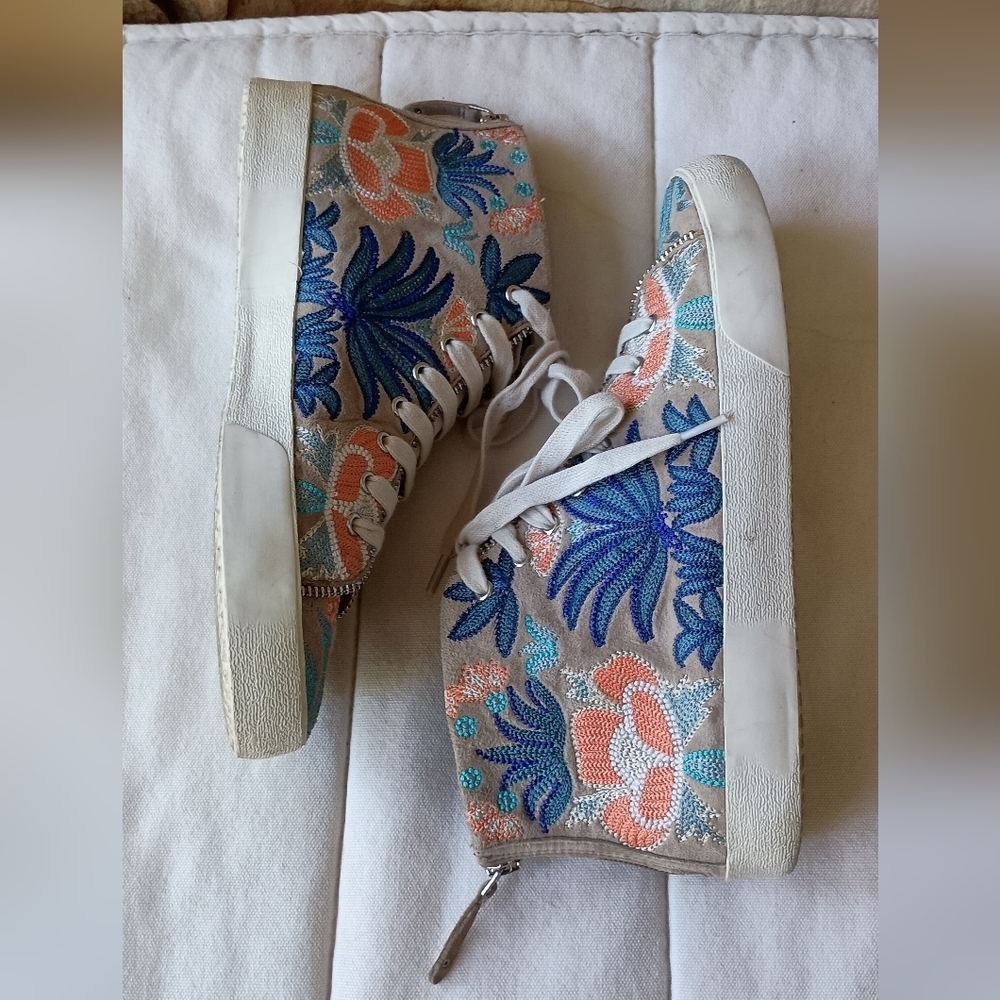 Rebecca Minkoff Floral Embroidered Women's High-Top Sneakers_8